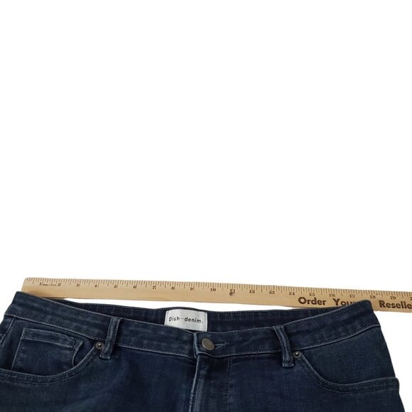 Dish Denim Jeans Womens 34 Blue Dark Wash High-Rise Stretch Pockets - Picture 10 of 12